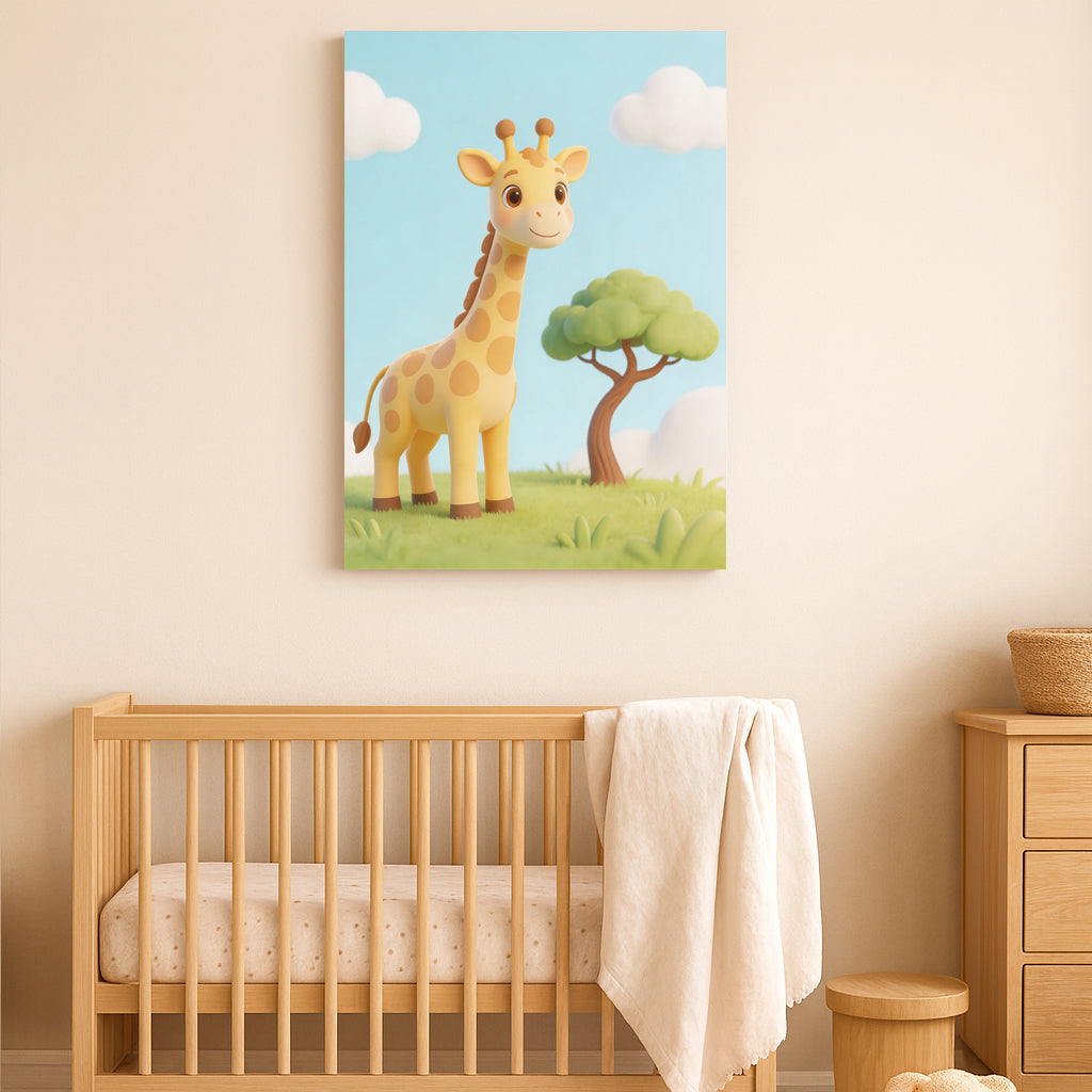 Cute Giraffe Nursery Wall Art – Safari Animal Print for Baby Room Decor