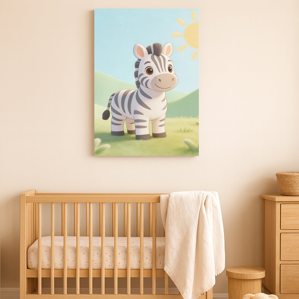 Cute Zebra Nursery Wall Art – Safari Animal Print for Baby Room Decor