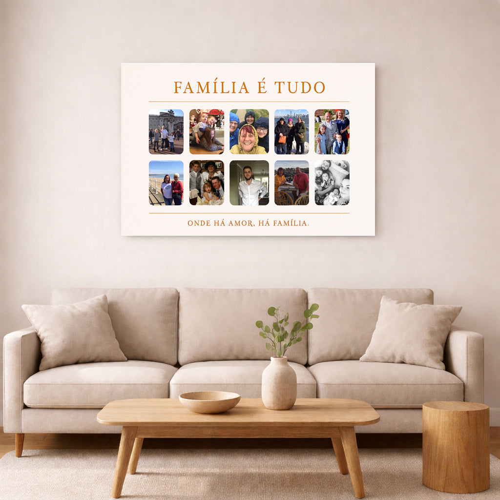Family 10 Photo Collage Canvas – Personalised Wall Art .