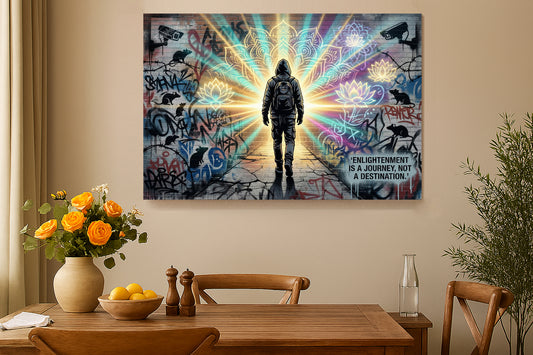 Urban Spiritual Enlightenment Journey urban spiritual graffiti canvas wall art — Portugal Canvas Co