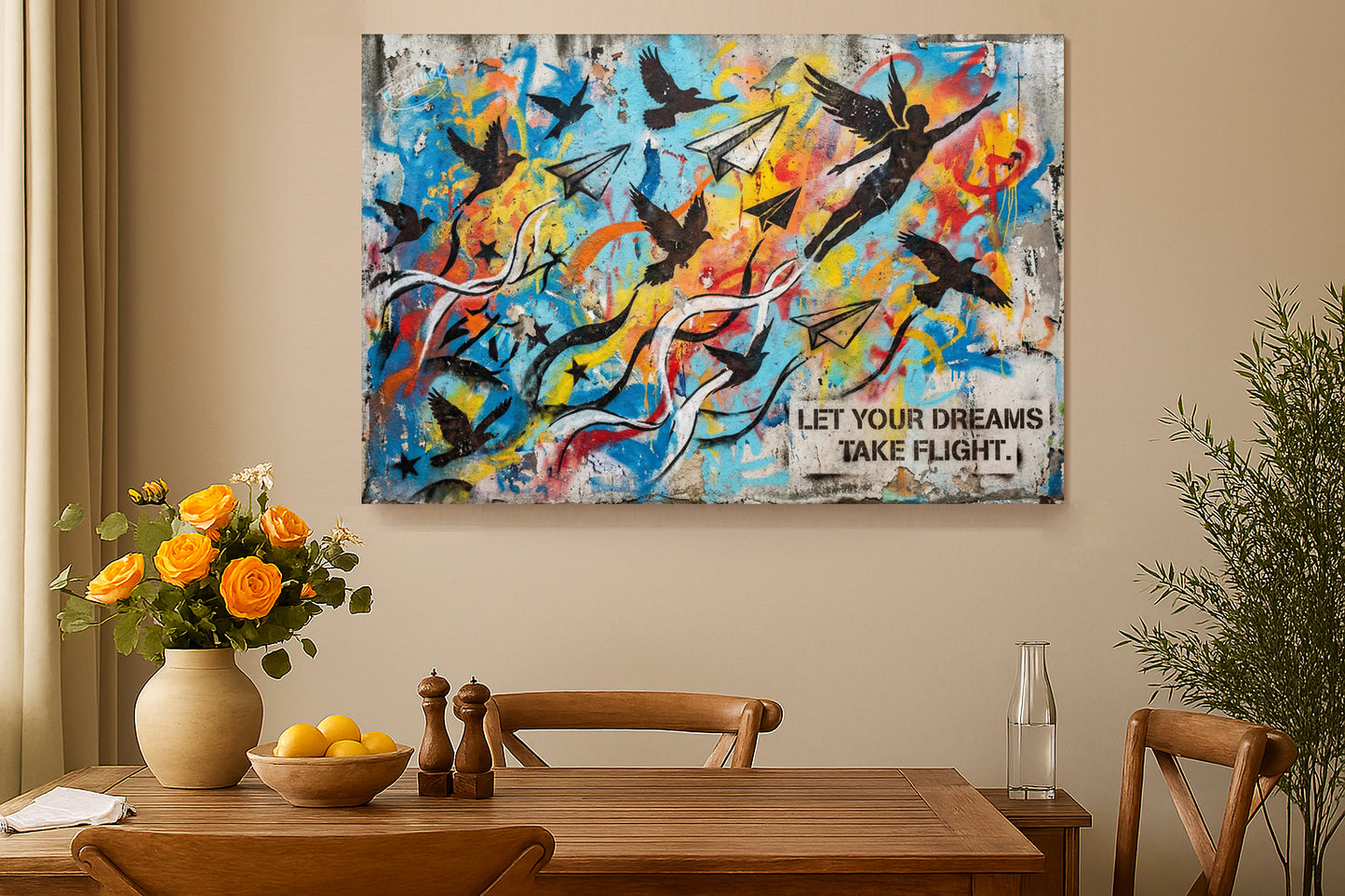 “Let Your Dreams Take Flight – Inspirational Canvas Art”