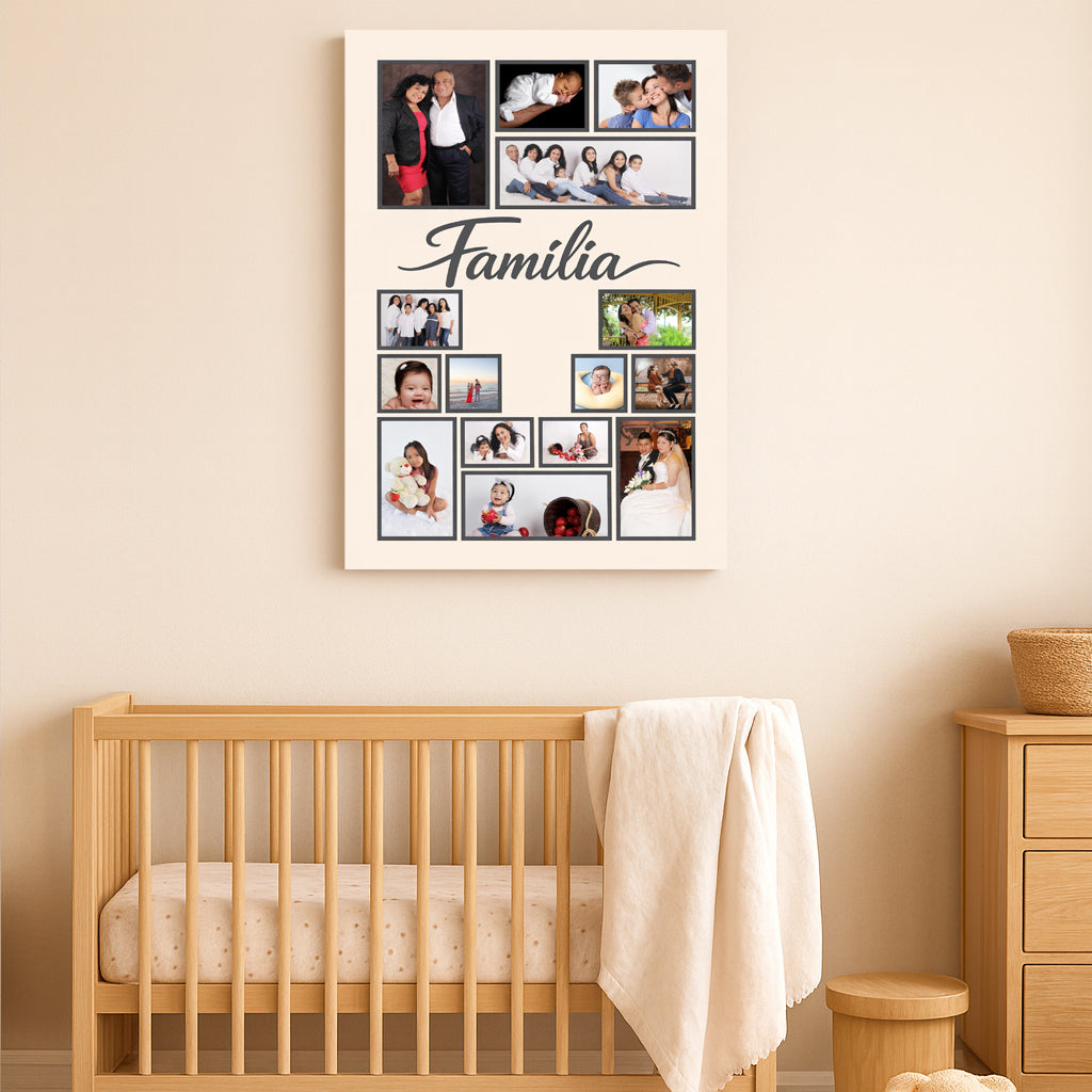 Family 15 Photo Collage Canvas – Personalised Wall Art .