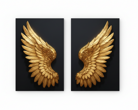Angel Wings Diptych – on a white background - Portugal Canvas Co