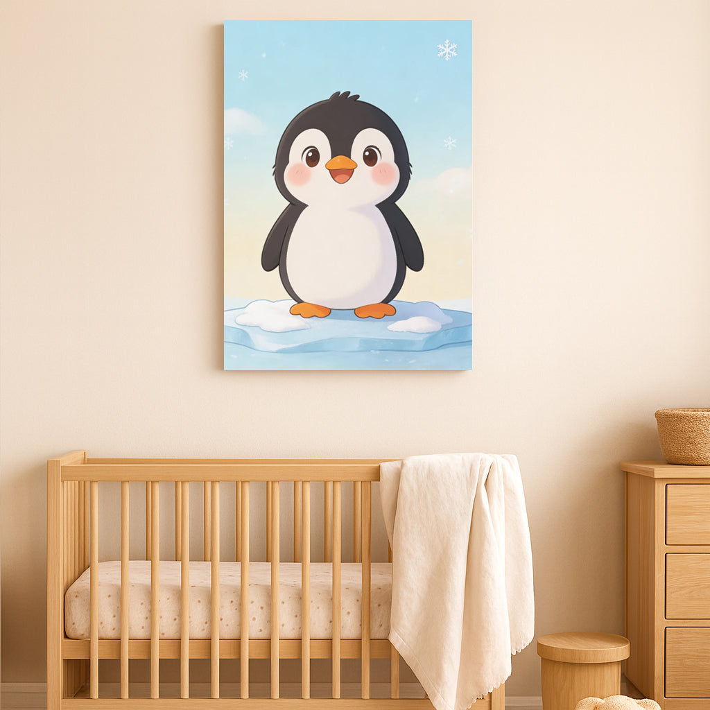 Cute Penguin Nursery Wall Art – Winter Animal Print for Baby Room Decor