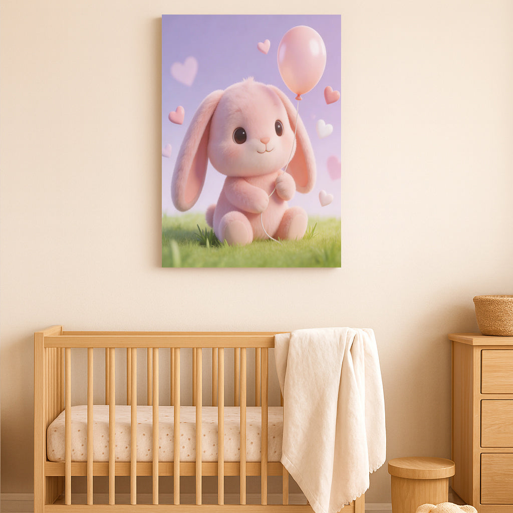 Cute Bunny Nursery Wall Art – Pastel Animal Print for Baby Room Decor