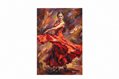 Flamenco dancer portrait gallery-wrapped canvas centred on pure white in a 3:2 image - Portugal Canvas Co