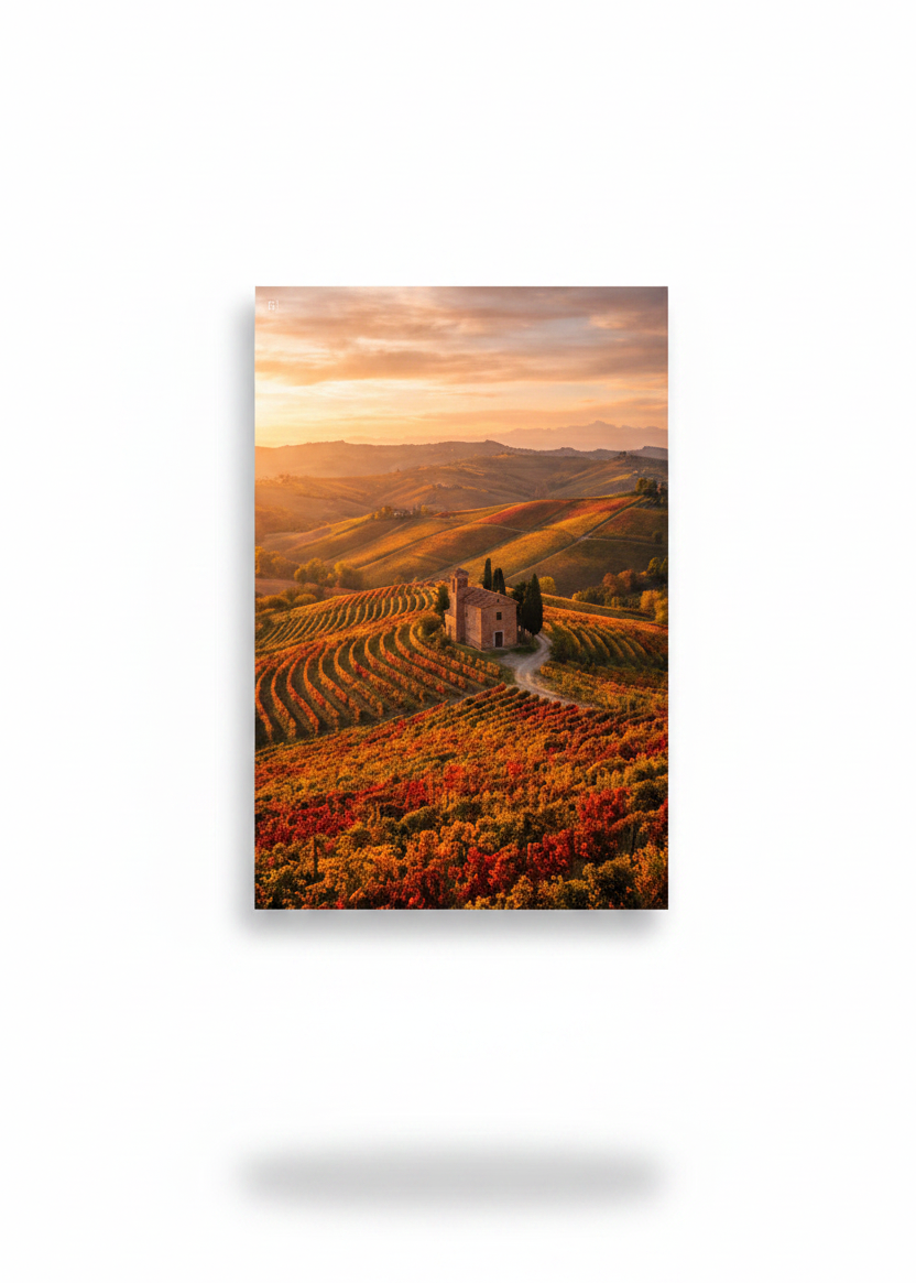 Mediterranean vineyard sunset canvas wall art on white background - Portugal Canvas Co