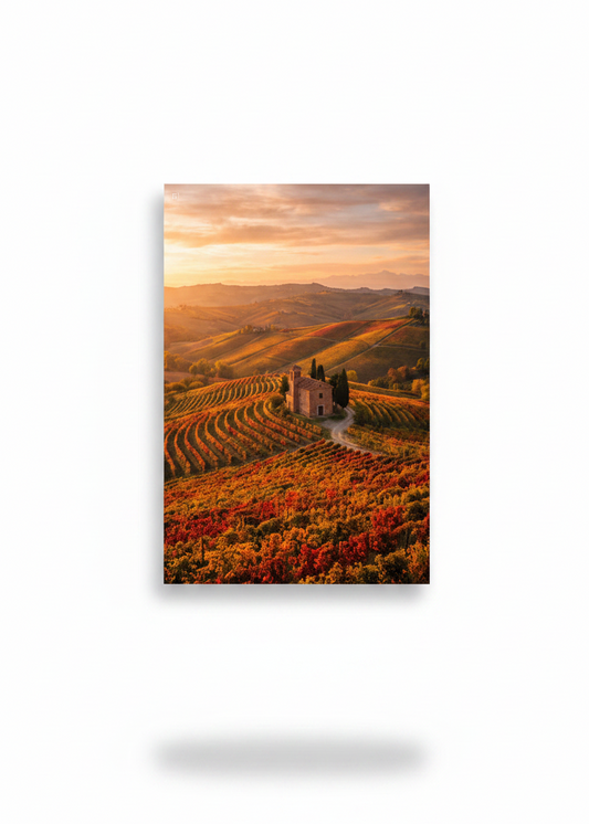 Mediterranean vineyard sunset canvas wall art on white background - Portugal Canvas Co