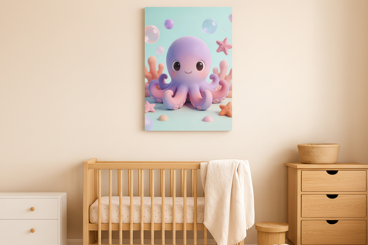 Octopus Nursery Room Mock 1 - Pastel Nursery