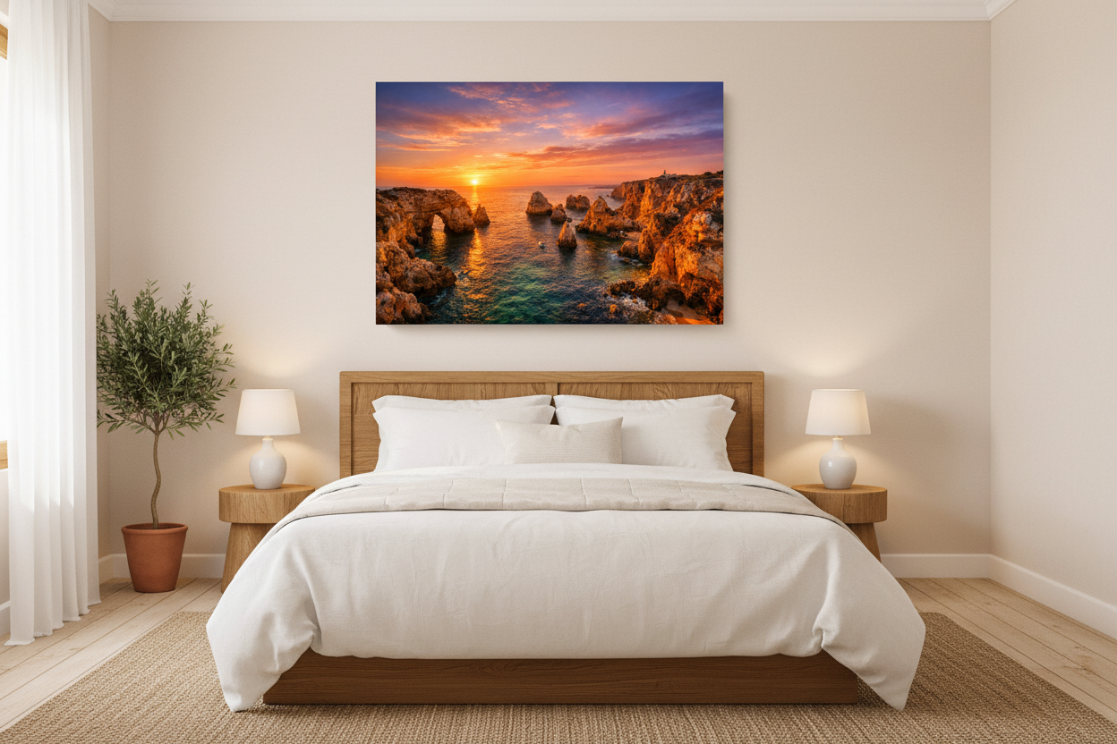 Ponta da Piedade Sunset – Bedroom Mockup