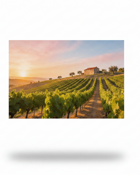 Portugal vineyard sunset rustic landscape canvas wall art on white background - Portugal Canvas Co