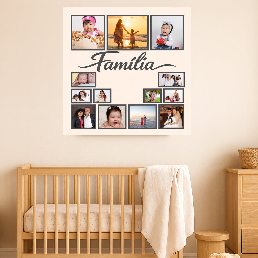 Personalised Square Photo Collage Canvas | Custom Pet & Family Picture Gift for Mum.