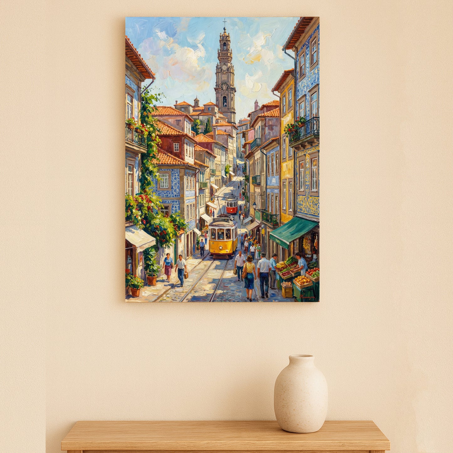 Porto Portugal Canvas Print Set – Dom Luís Bridge, Tram & Lello Bookstore